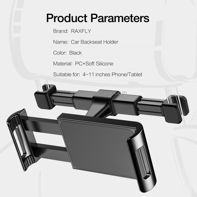 FLOVEME Auto Car Seatback Tablet PC / Mobilephone Holder for 4-11 inch Device (Black) FLOVEME Auto Car Seatback Tablet PC / Mobilephone Holder for 4-11 inch Device (Black)