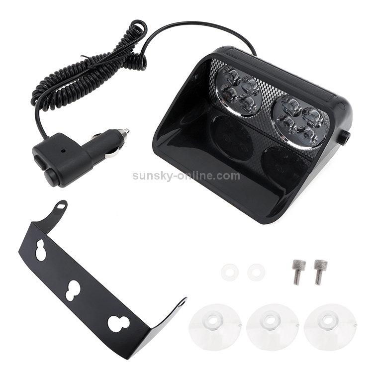 S8 8 LEDs 8W Hochleistungs-Saugnapf Auto-Blitzlicht Warnleuchte (Weiß)