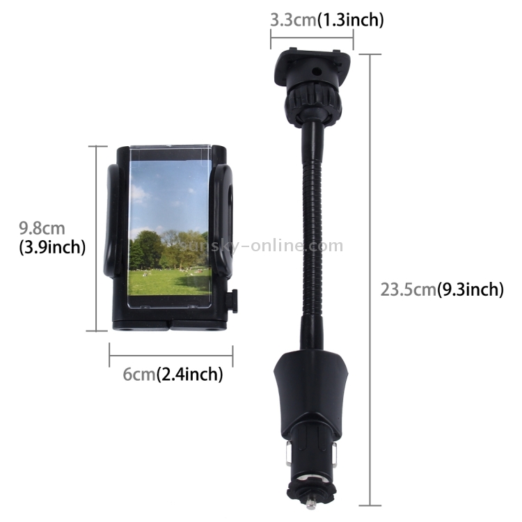 SHUNWEI SD-1162 Universal Multi-functional Cell Phone Charger Holder Car Charger Mount Cradle with USB Port 2A SHUNWEI SD-1162 Universal Multi-functional Cell Phone Charger Holder Car Charger Mount Cradle with USB Port 2A