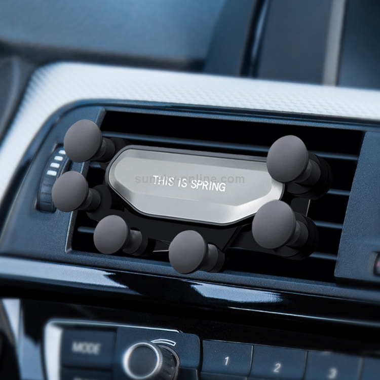 TikTok Car Deformed Clip-on Air Outlet Gravity Phone Bracket(Silver) TikTok Car Deformed Clip-on Air Outlet Gravity Phone Bracket(Silver)
