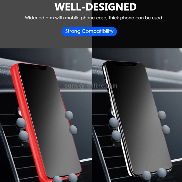 TikTok Car Deformed Clip-on Air Outlet Gravity Phone Bracket(Silver) TikTok Car Deformed Clip-on Air Outlet Gravity Phone Bracket(Silver)