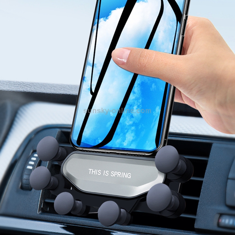 TikTok Car Deformed Clip-on Air Outlet Gravity Phone Bracket(Silver) TikTok Car Deformed Clip-on Air Outlet Gravity Phone Bracket(Silver)