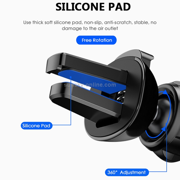TikTok Car Deformed Clip-on Air Outlet Gravity Phone Bracket(Silver) TikTok Car Deformed Clip-on Air Outlet Gravity Phone Bracket(Silver)