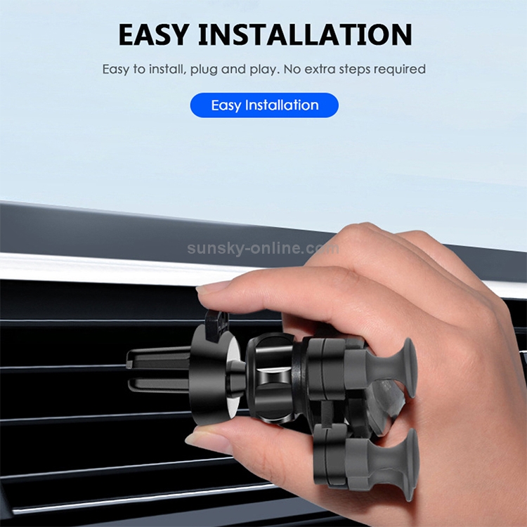 TikTok Car Deformed Clip-on Air Outlet Gravity Phone Bracket(Silver) TikTok Car Deformed Clip-on Air Outlet Gravity Phone Bracket(Silver)