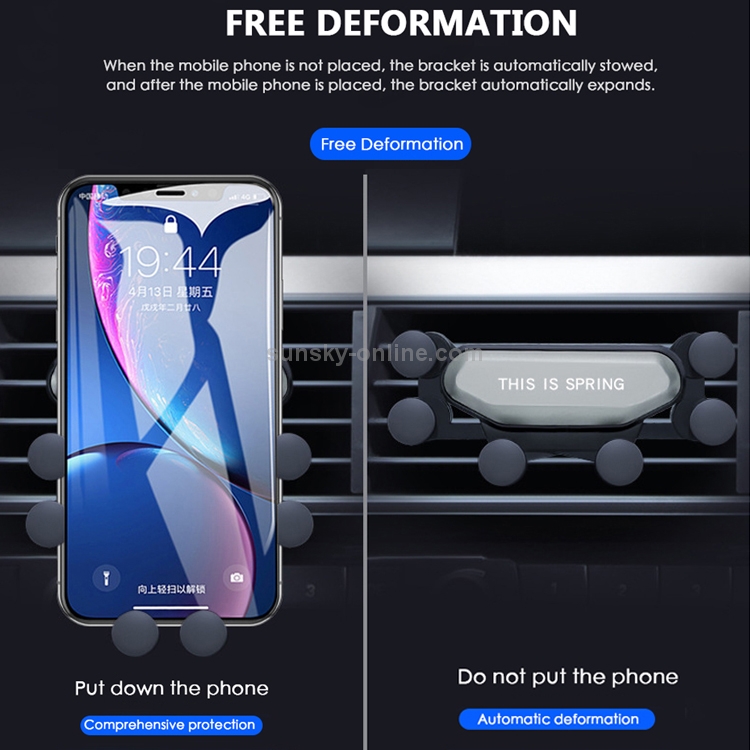 TikTok Car Deformed Clip-on Air Outlet Gravity Phone Bracket(Silver) TikTok Car Deformed Clip-on Air Outlet Gravity Phone Bracket(Silver)