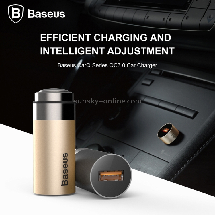 Baseus CarQ Series Single USB Port Qualcomm Quick Charge 3.0 (QC3.0) Car Charger for Smartphones and Tablets, Compatible with Spring Type Interface Car(Silver) Baseus CarQ Series Single USB Port Qualcomm Quick Charge 3.0 (QC3.0) Car Charger for Smartphones and Tablets, Compatible with Spring Type Interface Car(Silver)