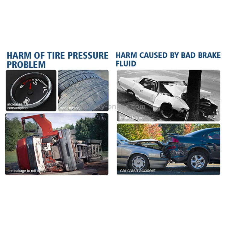 Brake Fluid Liquid Tester Tire Pressure Tester 2 in 1 Automotive Diagnostic  Tool
