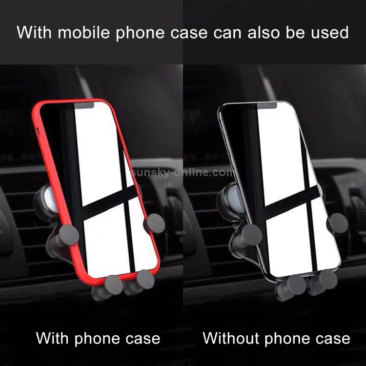 Universal Car Air Vent Mount Phone Holder Stand, Clip Width: 67-87mm(Red) Universal Car Air Vent Mount Phone Holder Stand, Clip Width: 67-87mm(Red)