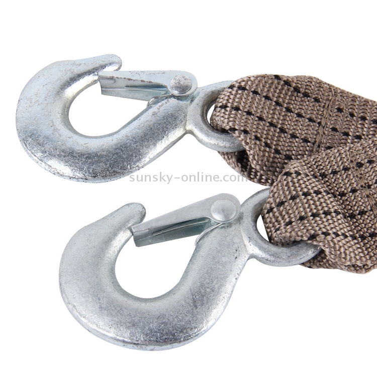 ZONGYUAN 3m×4cm 3 Ton Car Towing Rope Straps with Two Hooks High