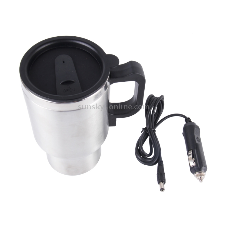 Tasse intelligente électrique en acier inoxydable 12V Bouilloire électrique  de voiture Tasse chauffante Tasse à café de voiture avec chargeur