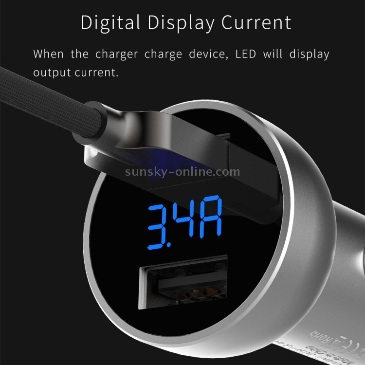 Mcdodo CC-3871 2-Ports USB LED Smart Digital Display Car Charger Mcdodo CC-3871 2-Ports USB LED Smart Digital Display Car Charger