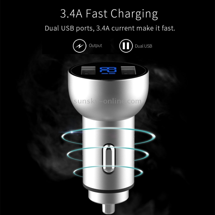 Mcdodo CC-3871 2-Ports USB LED Smart Digital Display Car Charger Mcdodo CC-3871 2-Ports USB LED Smart Digital Display Car Charger