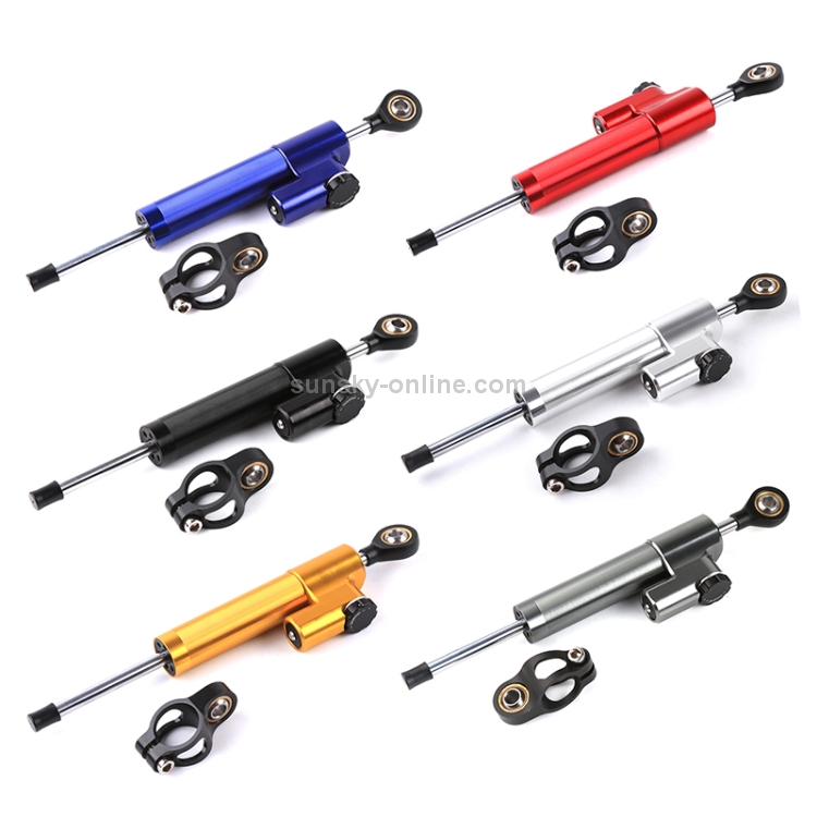 Amortisseur De Direction Universel Pour Moto - Alliage Aluminium - Stabilisateur Rouge Et Noir