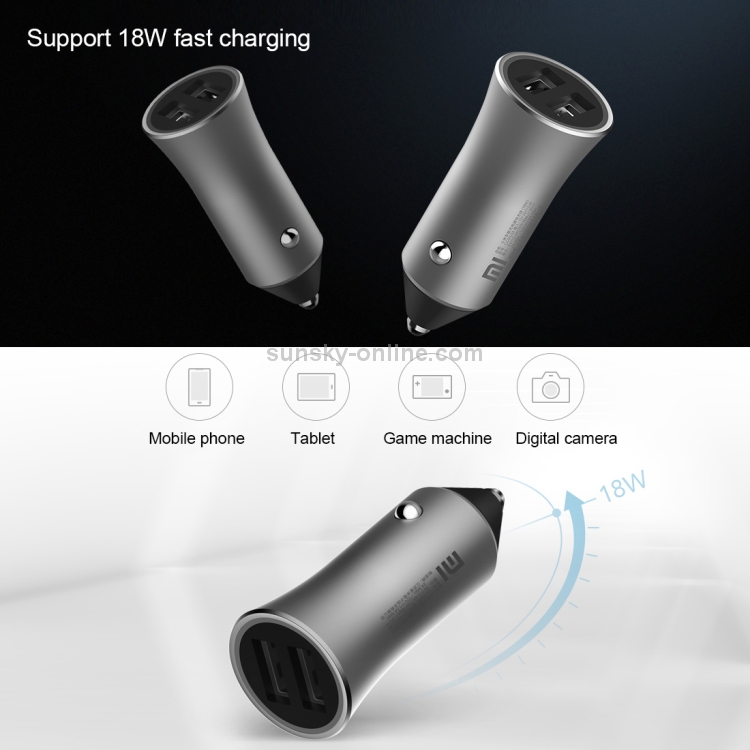 Original Xiaomi Portable Smart Quick Car Charger 18W Dual USB Edition Fast Charger with LED Light Original Xiaomi Portable Smart Quick Car Charger 18W Dual USB Edition Fast Charger with LED Light
