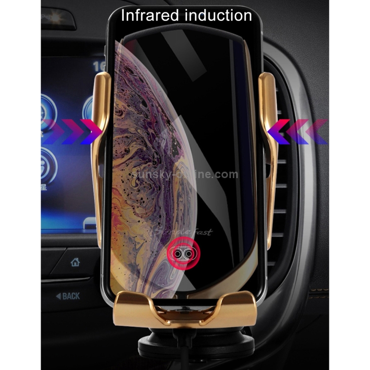 Car QC Fast Charging QI Standard Automatic Induction Wireless Charger Suction Cup / Air Vent 2 in 1 Bracket(Silver) Car QC Fast Charging QI Standard Automatic Induction Wireless Charger Suction Cup / Air Vent 2 in 1 Bracket(Silver)