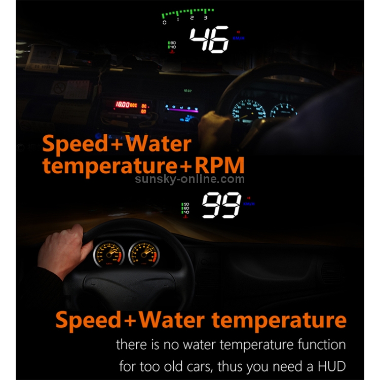 A900 OBD2 Sistema de seguridad con pantalla frontal de 3,5 pulgadas montado en el vehículo, compatible con la velocidad del automóvil / pantalla de velocidad giratoria del motor / temperatura del agua / voltaje / kilometraje de conducción - 9
