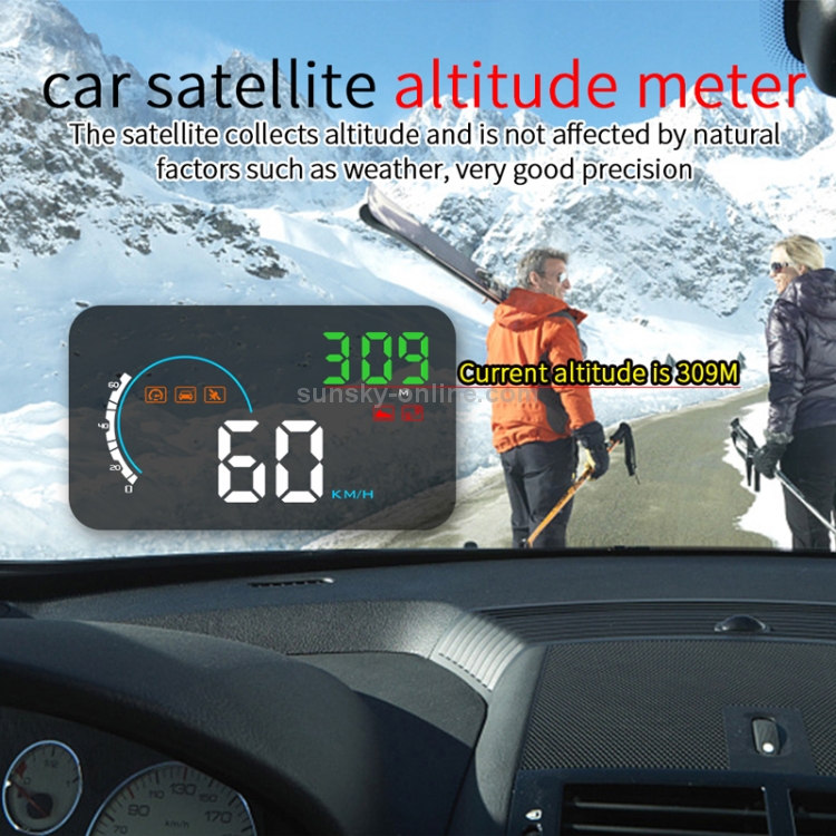 Q5 GPS Sistema de seguridad con pantalla frontal de 4 pulgadas montado en el vehículo, compatible con velocidad de carrera, dirección y distancia / kilómetros de conducción / - 10