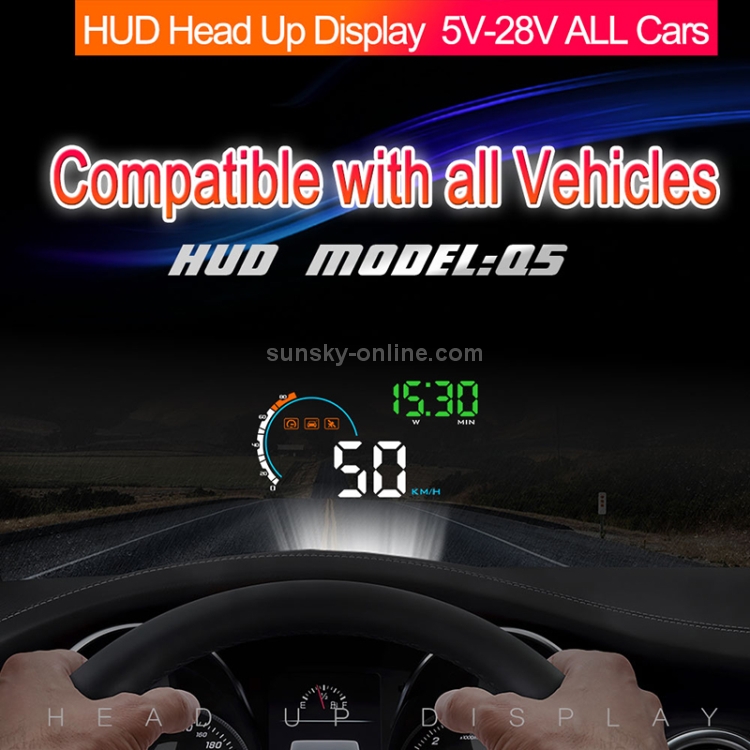 Q5 GPS Sistema de seguridad con pantalla frontal de 4 pulgadas montado en el vehículo, compatible con velocidad de carrera, dirección y distancia / kilómetros de conducción / - 13
