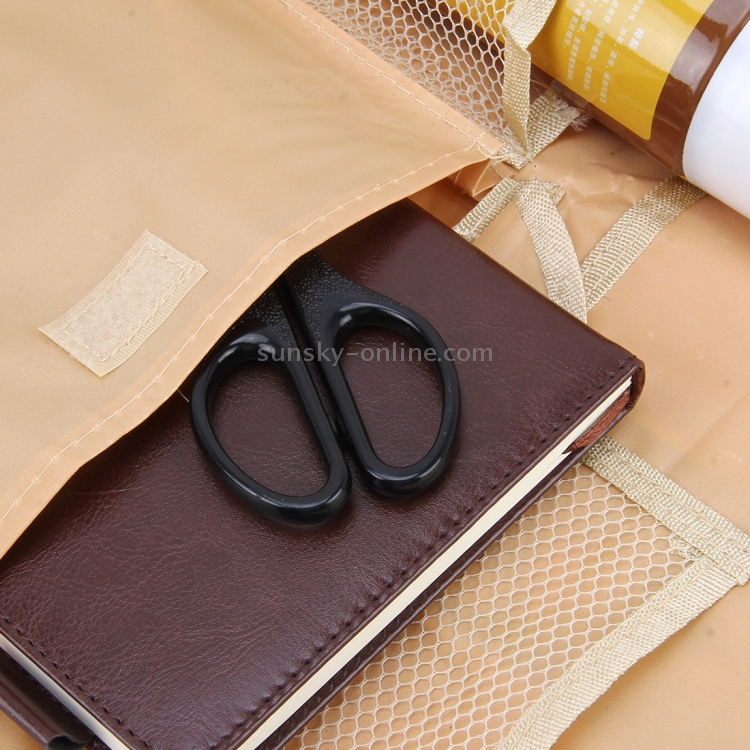 Organizador de respaldo para asiento de automóvil para automóvil Bolsa colgante para asiento de automóvil Almacenamiento para bebidas, Tazas, Teléfonos y otros artículos (Caqui) - 3
