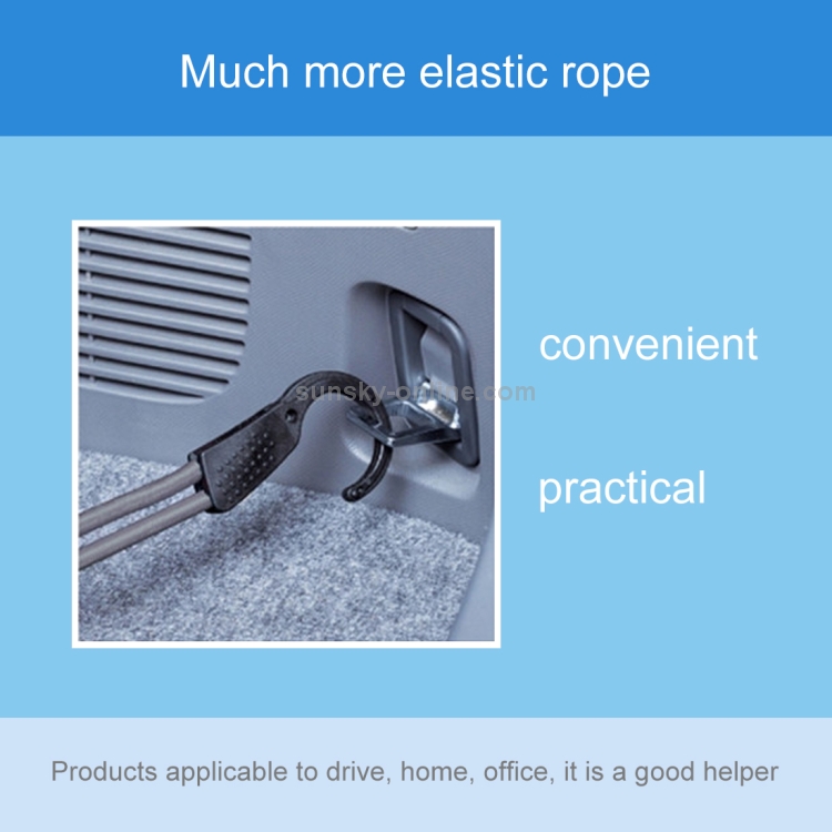 Corde de fixation de voiture réutilisable Corde élastique ajustable pour  voiture Crochets de rangement pour coffre Sangle de fixation pour véhicule,  Longueur: 1,2 m (Noir)