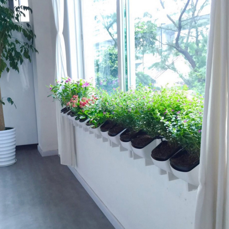Pot de fleur blanc Mur végétal vertical intérieur et extérieur balcon Pots  de fleurs muraux Combinaison créative de de en plastique résine avec