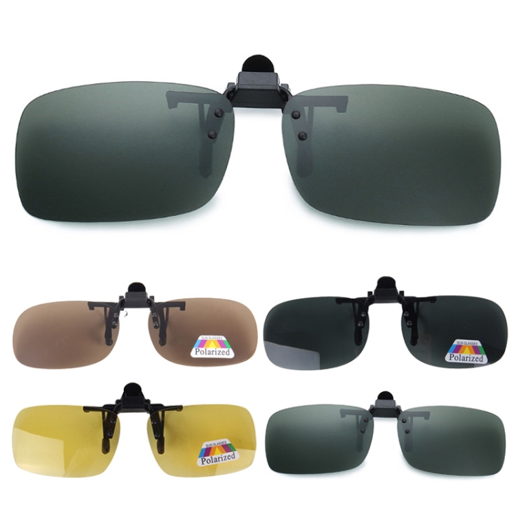 Polarized Clip-on Flip Up Plastic Clip Sunglasses Lenses Glasses  Unbreakable Driving Fishing Outdoor Sport