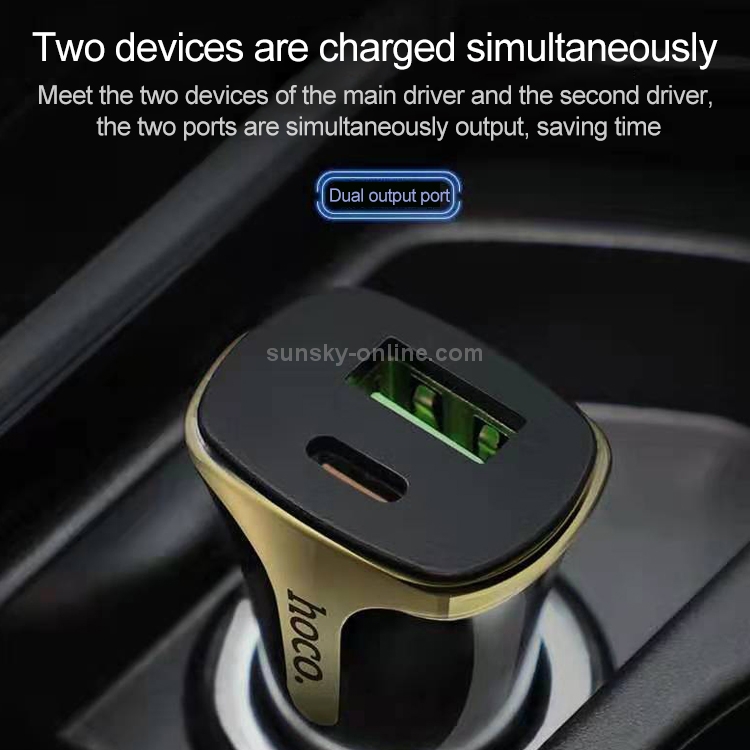 hoco Z31 18W 3.4A Portable QC3.0 Dual USB Car Charger with 8 Pin Charging Cable (Black) hoco Z31 18W 3.4A Portable QC3.0 Dual USB Car Charger with 8 Pin Charging Cable (Black)