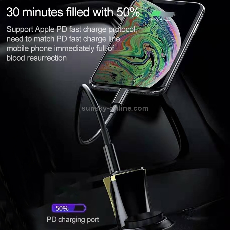 hoco Z31 18W 3.4A Portable QC3.0 Dual USB Car Charger with 8 Pin Charging Cable (Black) hoco Z31 18W 3.4A Portable QC3.0 Dual USB Car Charger with 8 Pin Charging Cable (Black)