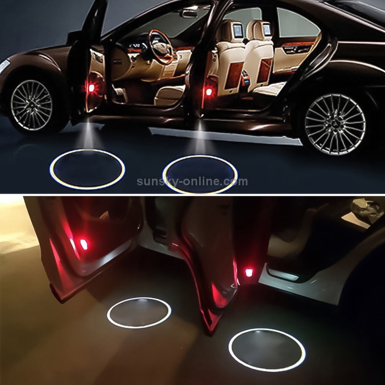 2 PCS LED Puerta de coche Logotipo de bienvenida Marca de coche Luz de  sombra 3D para Mercedes-Benz