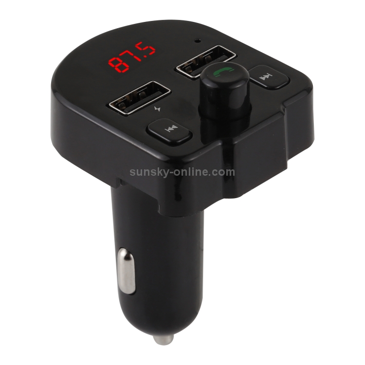 A12 Dual USB Charging Bluetooth FM Transmitter MP3 Player Car Kit, Support  Hands-Free Call & TF Card & U Disk(Black)