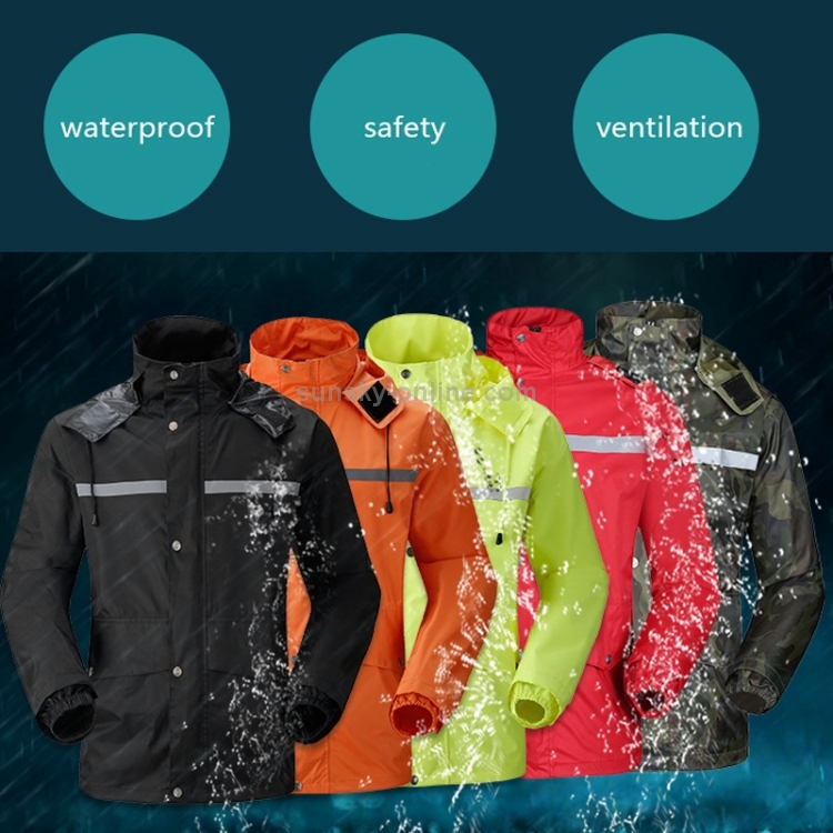 SUNSKY - Pantalones impermeables divididos de motocicleta reflectantes  duraderos Bicicleta de montar Bicicleta eléctrica A prueba de viento  Impermeable Ropa de lluvia para adultos, Tamaño: XL (Rojo)