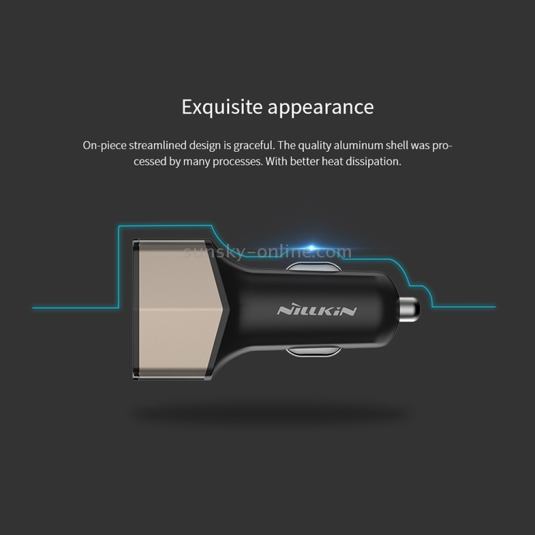 NILLKIN 5V 3.4A / 5V 3A Dual USB + USB-C / Type-C Three Ports Smart Car Charger NILLKIN 5V 3.4A / 5V 3A Dual USB + USB-C / Type-C Three Ports Smart Car Charger