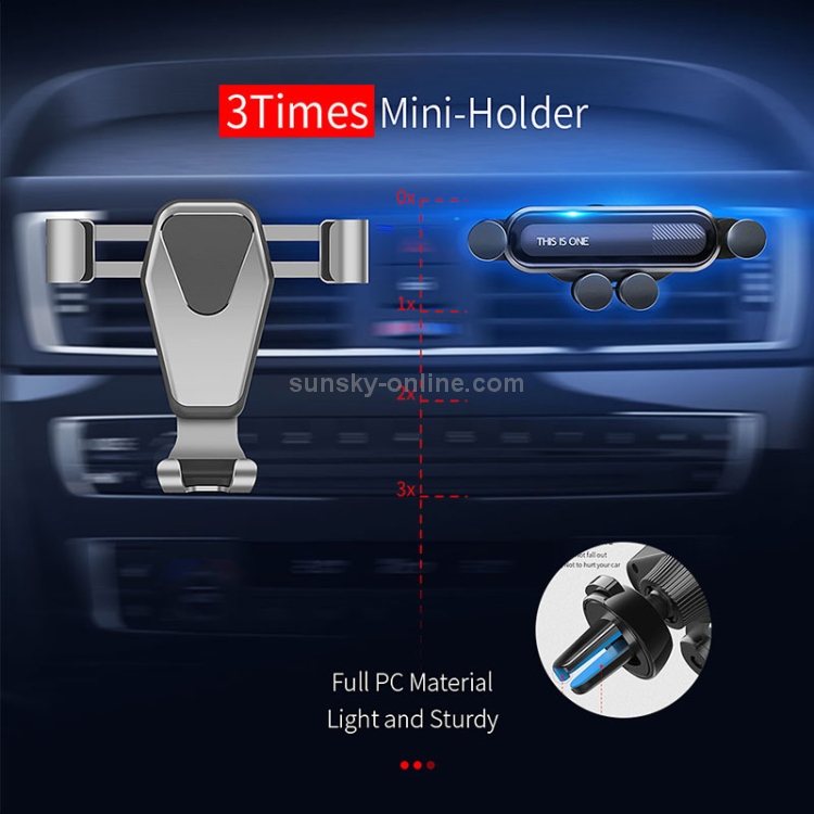 Universal Rotating Four Points Gravity Car Bracket for 4.7-6.5 inch Mobile Phones(Black) Universal Rotating Four Points Gravity Car Bracket for 4.7-6.5 inch Mobile Phones(Black)
