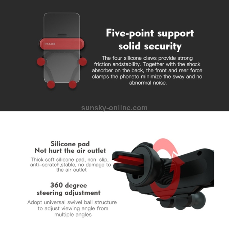 Universal Rotating Four Points Gravity Car Bracket for 4.7-6.5 inch Mobile Phones(Black) Universal Rotating Four Points Gravity Car Bracket for 4.7-6.5 inch Mobile Phones(Black)
