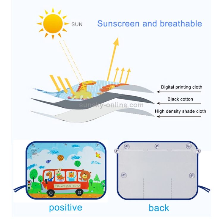 Couverture de pare-soleil de fenêtre d'isolation de protection solaire de  fenêtre arrière de voiture de modèle de parc aquatique, taille: 70 * 50cm
