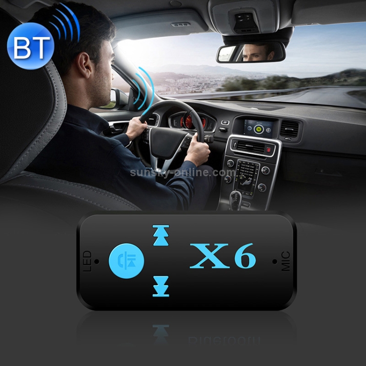 HQX6 Car Bluetooth V4.1 Adaptador de receptor de reproductor de música de  audio, compatible con manos libres inalámbricas, tarjeta TF y carga USB