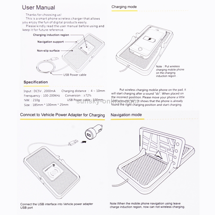 Home Car DC 5V/2A 5W Fast Charging Qi Standard Wireless Charger Pad Home Car DC 5V/2A 5W Fast Charging Qi Standard Wireless Charger Pad