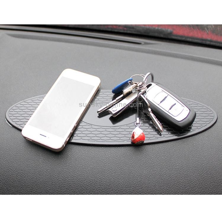 Tapis de protection antidérapant pour tableau de bord en caoutchouc souple  ovale automatique de voiture pour téléphone / GPS / MP4 / MP3, taille: 30 *  9.5 cm
