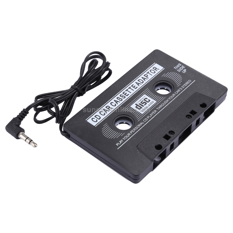 Adaptateur de cassette audio de voiture 3.5mm Jack AUX Converter pour iPod  CD, noir