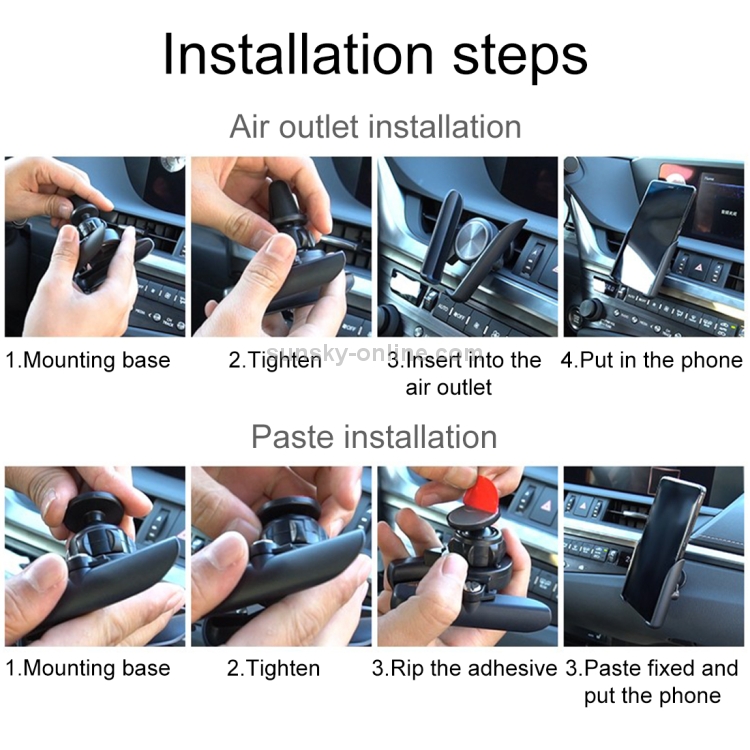Universal Car Air Vent Mount Phone Holder Stand, Clip Width: 6-8.5cm Universal Car Air Vent Mount Phone Holder Stand, Clip Width: 6-8.5cm