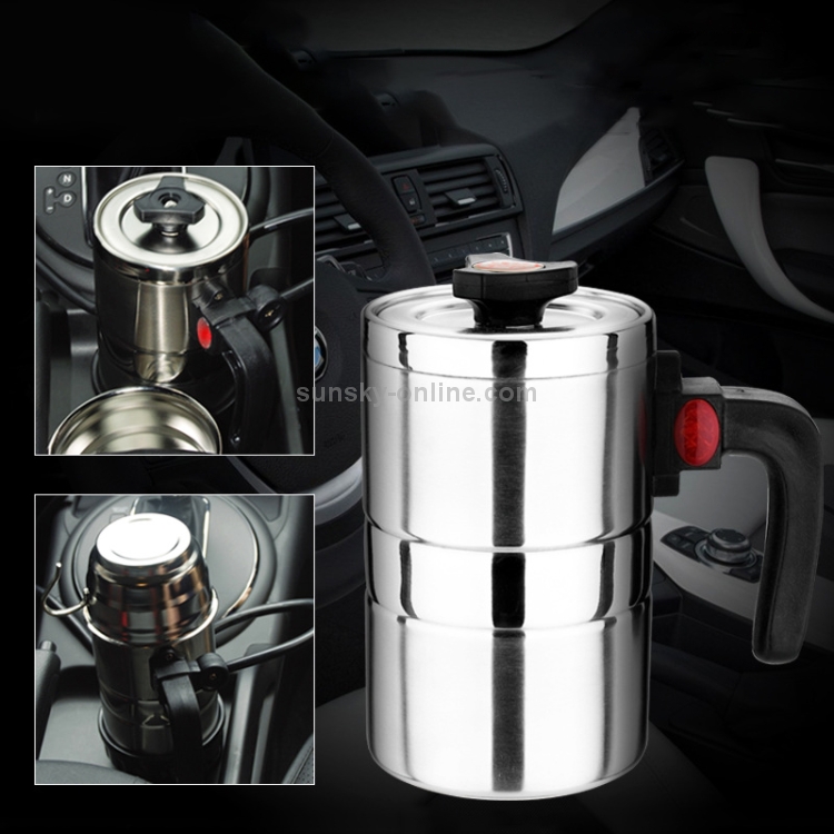 Tasse chauffante chauffante de tasse chauffante de bouilloire électrique de  voiture d'acier inoxydable de CC 12 V avec l'allume-cigare de chargeur pour  la voiture, capacité: 500 ML