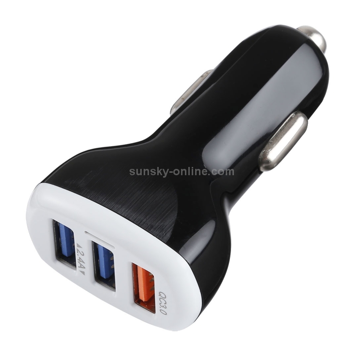 LZ-429 QC3.0 2.4A Three USB Ports Smart Quick Car Charger(Black) LZ-429 QC3.0 2.4A Three USB Ports Smart Quick Car Charger(Black)