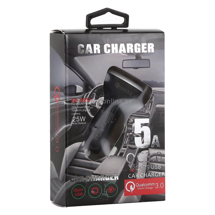 LZ-429 QC3.0 2.4A Three USB Ports Smart Quick Car Charger(Black) LZ-429 QC3.0 2.4A Three USB Ports Smart Quick Car Charger(Black)