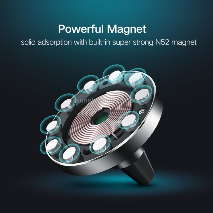 10W Aluminum Alloy Magnetic QI Standard Car Air Outlet Vent Wireless fast Charger with Intelligent LED Indicator 10W Aluminum Alloy Magnetic QI Standard Car Air Outlet Vent Wireless fast Charger with Intelligent LED Indicator