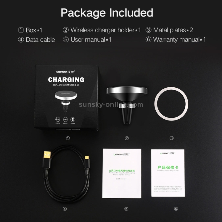 10W Aluminum Alloy Magnetic QI Standard Car Air Outlet Vent Wireless fast Charger with Intelligent LED Indicator 10W Aluminum Alloy Magnetic QI Standard Car Air Outlet Vent Wireless fast Charger with Intelligent LED Indicator