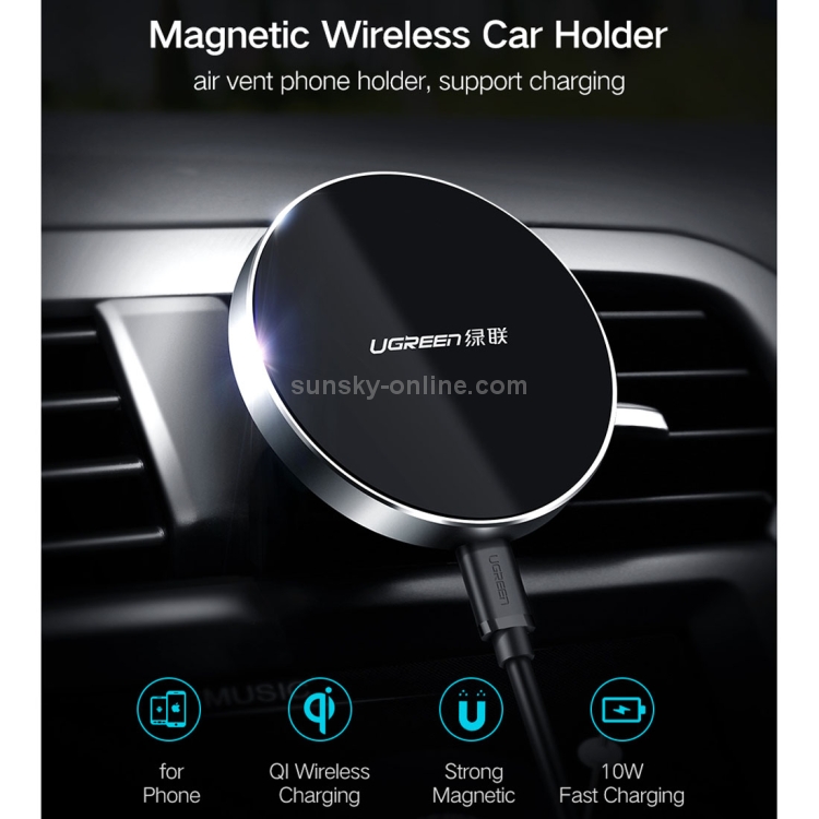 10W Aluminum Alloy Magnetic QI Standard Car Air Outlet Vent Wireless fast Charger with Intelligent LED Indicator 10W Aluminum Alloy Magnetic QI Standard Car Air Outlet Vent Wireless fast Charger with Intelligent LED Indicator