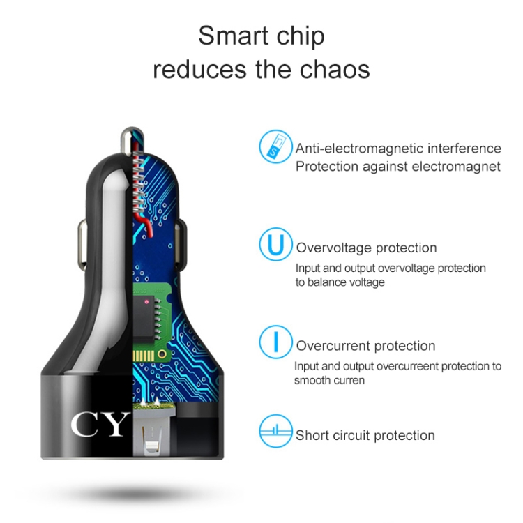 CYKE C12 QC 3.0 3A Dual USB Digital Display Car Charger CYKE C12 QC 3.0 3A Dual USB Digital Display Car Charger