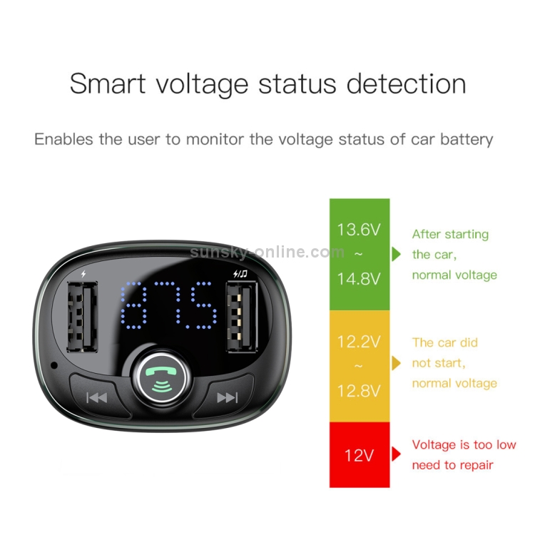 Baseus T Typed Bluetooth MP3 Car Charger Baseus T Typed Bluetooth MP3 Car Charger