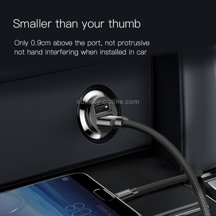 Baseus Grain Dual USB Smart Car Charger 3.1A Max Output Baseus Grain Dual USB Smart Car Charger 3.1A Max Output