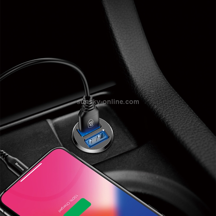 Baseus Grain Dual USB Smart Car Charger 3.1A Max Output Baseus Grain Dual USB Smart Car Charger 3.1A Max Output